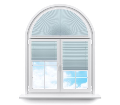 Плиссе арочные (шторы, жалюзи) бароло перл бирюзовый цена. Купить в «Мастерская Жалюзи»